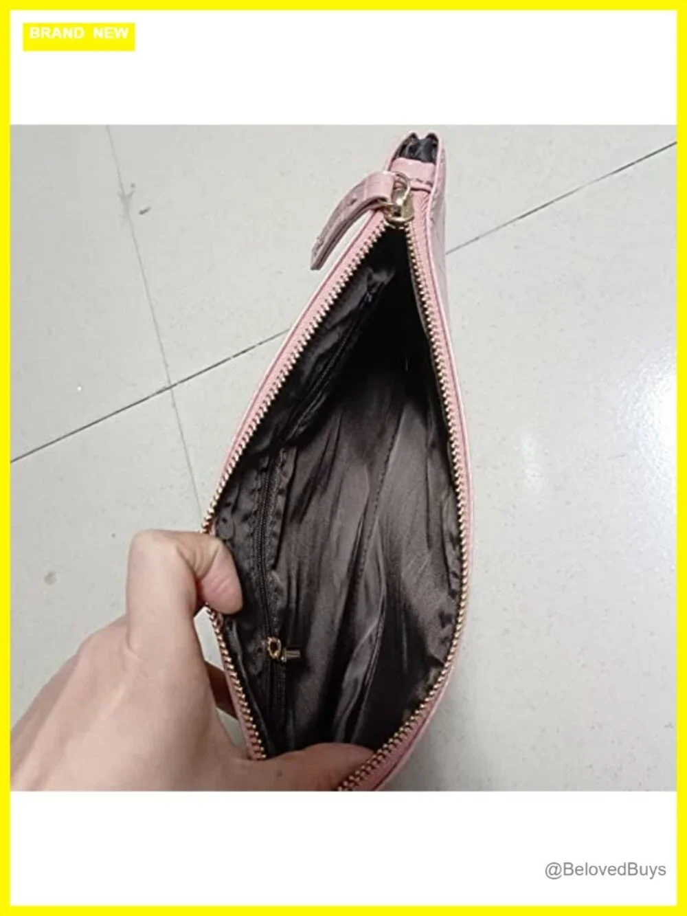 Faux Leather Crocodile Embossed Envelope Clutch Oversized Evening Party Bag